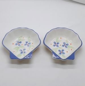 Pfaltzgraff "Summer Breeze" Small Shell Shaped Dishes- set of 2
